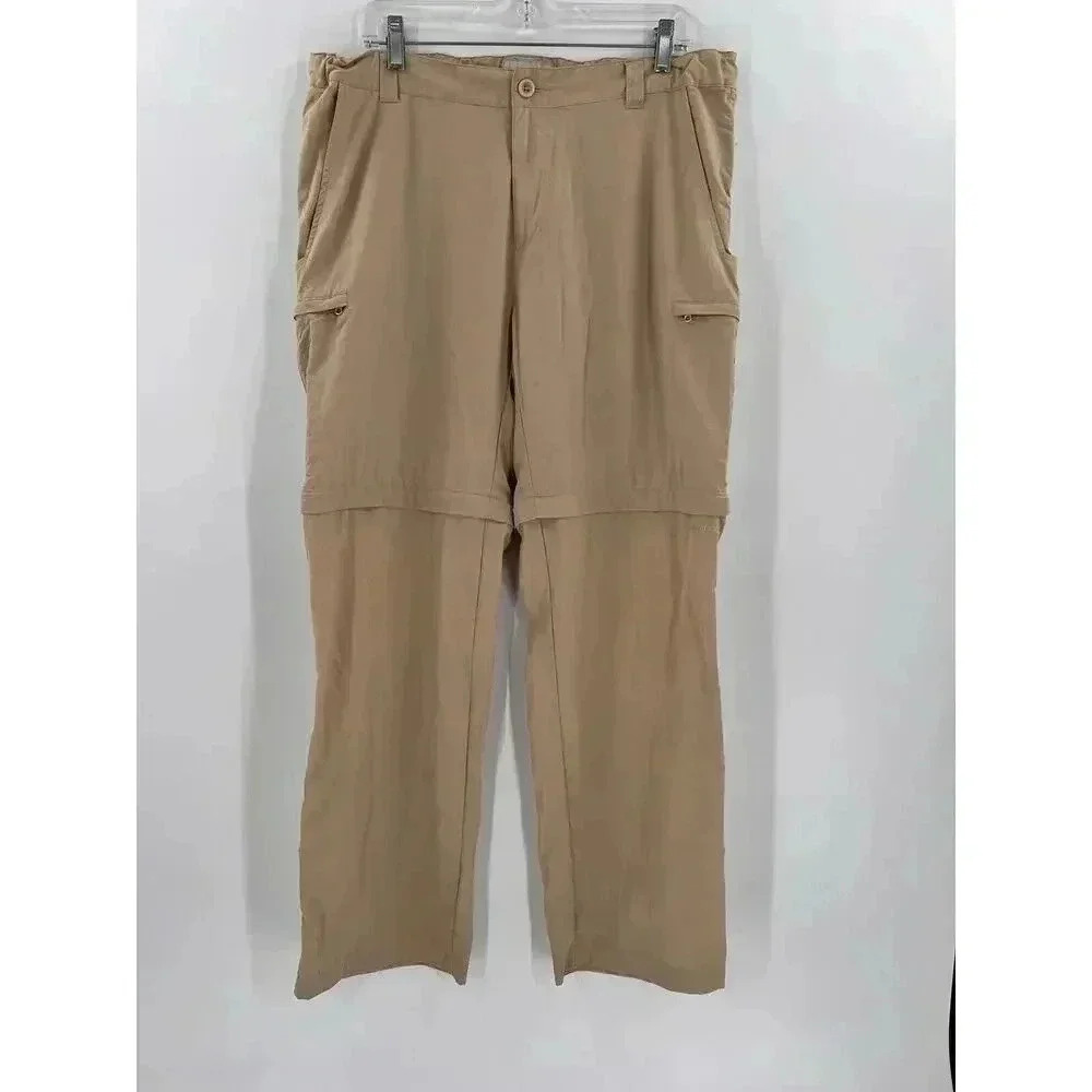 Redington Pants Men's XL Beige Cargo Convertible Nylon Fishing Outdoor Hiking